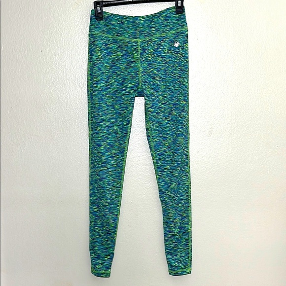 essenza Pants - Dynamic Green and Blue Patterned Leggings